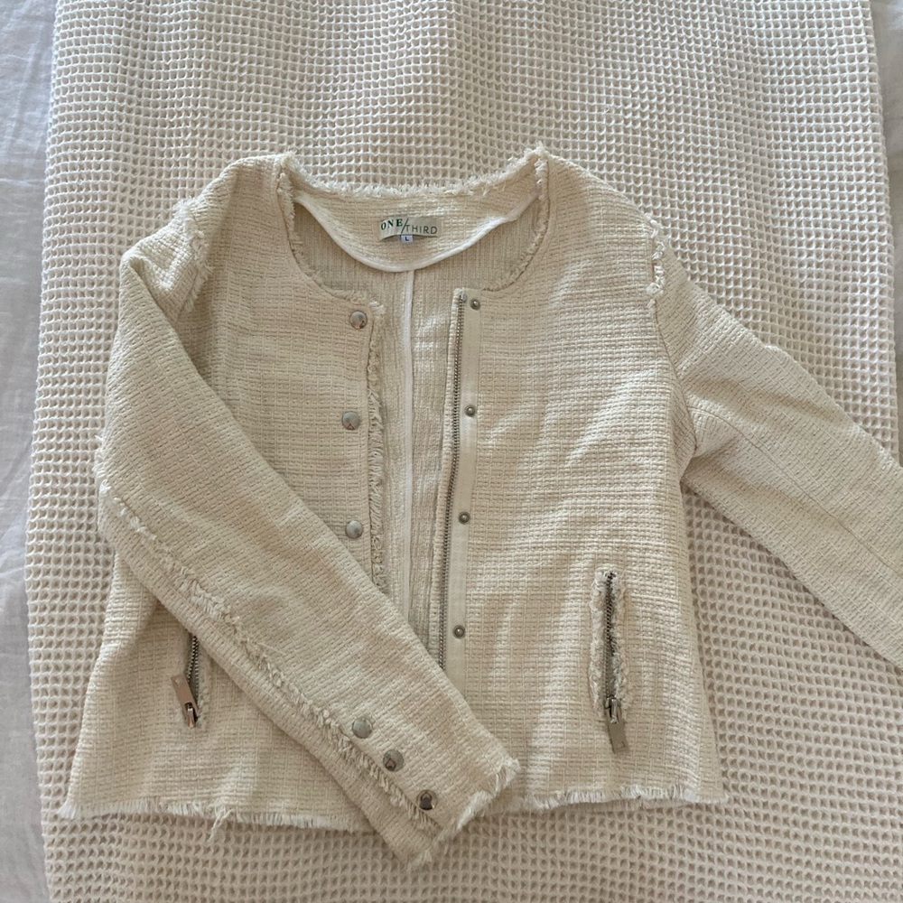 One/Third cream tweed jacket